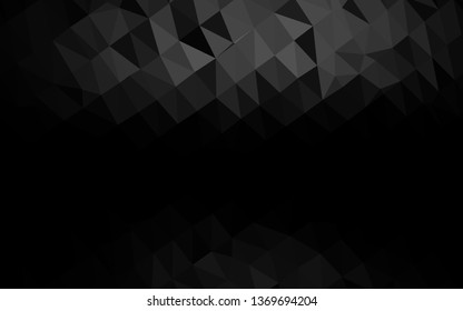 Dark Black vector shining triangular background. A completely new color illustration in a vague style. Brand new design for your business.