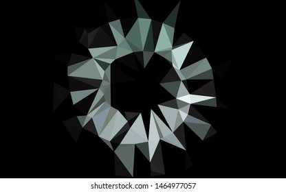 Dark Black vector shining triangular background. An elegant bright illustration with gradient. Triangular pattern for your business design.