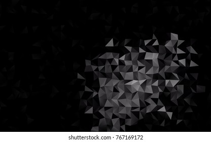 Dark Black vector shining triangular template. An elegant bright illustration with gradient. The textured pattern can be used for background.