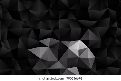 Dark Black vector shining triangular pattern. Colorful abstract illustration with gradient. Triangular pattern for your business design.