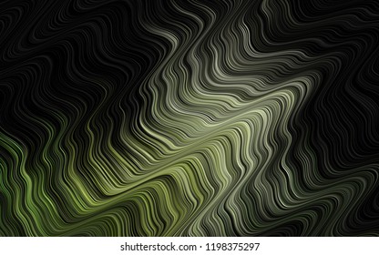 Dark Black vector template with abstract lines. Blurred geometric sample with gradient bubbles.  Brand new design for your ads, poster, banner.