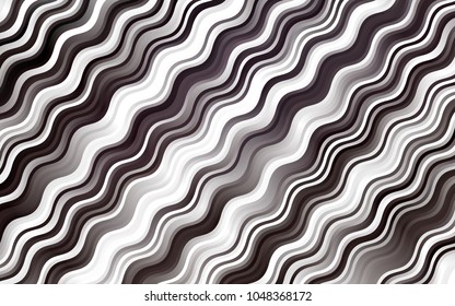 Dark Black vector template with bent lines. Shining illustration, which consist of blurred lines, circles. The template for cell phone backgrounds.