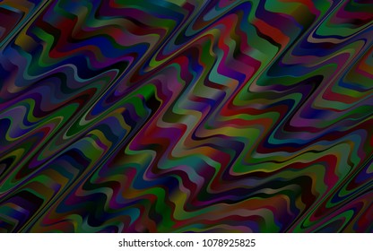 Dark Black vector template with bent lines. Modern gradient abstract illustration with bandy lines. The best blurred design for your business.