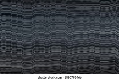 Dark Black vector template with bent lines. Glitter abstract illustration with wry lines. Brand-new design for your ads, poster, banner.