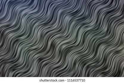 Dark Black vector template with bent lines. A sample with blurred wave shapes. Brand-new design for your ads, poster, banner.