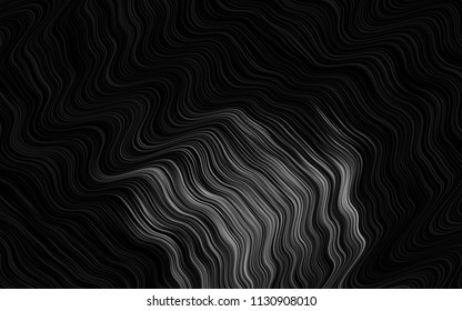 Dark Black vector template with bent lines. Modern gradient abstract illustration with bandy lines. A completely new marble design for your business.
