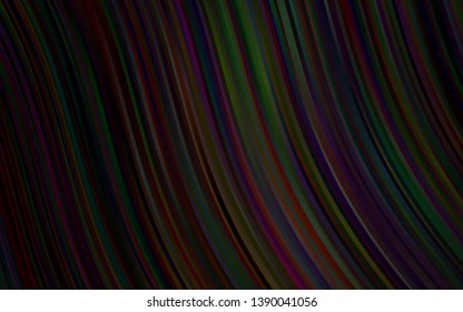 Dark Black vector template with bubble shapes. Colorful abstract illustration with gradient lines. Textured wave pattern for backgrounds.