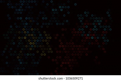 Dark Black vector  template with circles. Illustration with set of shining colorful abstract circles. The pattern can be used for aqua ad, booklets.