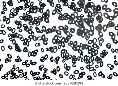 Plantilla de vector negro oscuro con círculos. Ilustración abstracta brillante con gotas borrosas de lluvia. Patrón para sitios web hermosos.