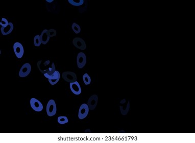 Dark Black vector template with circles. Glitter abstract illustration with blurred drops of rain. Pattern of water, rain drops.