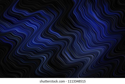 Dark Black vector template with curved lines. A vague circumflex abstract illustration with gradient. New composition for your brand book.