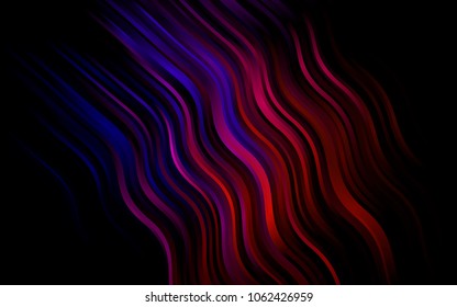 Dark Black vector template with lava shapes. Modern gradient abstract illustration with bandy lines. Brand-new design for your ads, poster, banner.
