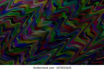 Dark Black vector template with lava shapes. Modern gradient abstract illustration with bandy lines. A completely new marble design for your business.
