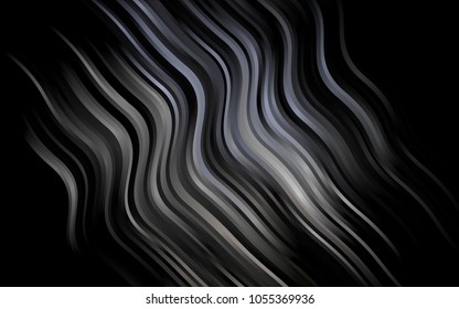 Dark Black vector template with lines, ovals. Glitter abstract illustration with wry lines. New composition for your brand book.