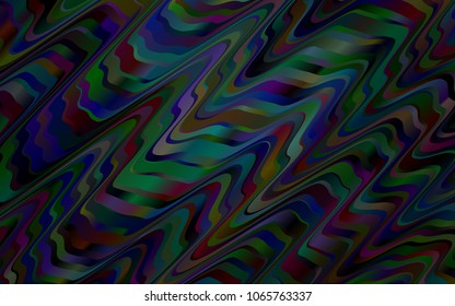 Dark Black vector template with lines, ovals. Modern gradient abstract illustration with bandy lines. New composition for your brand book.