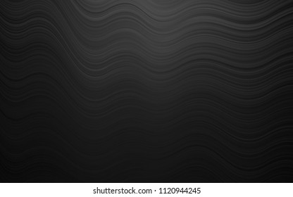 Dark Black vector template with lines, ovals. A vague circumflex abstract illustration with gradient. Brand-new design for your ads, poster, banner.