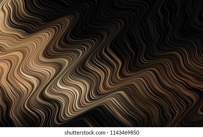 Dark Black vector template with lines, ovals. Blurred geometric sample with gradient bubbles.  A completely new marble design for your business.