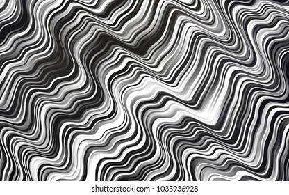 Dark Black vector template with liquid shapes. Modern gradient abstract illustration with bandy lines. The elegant pattern for brand book.