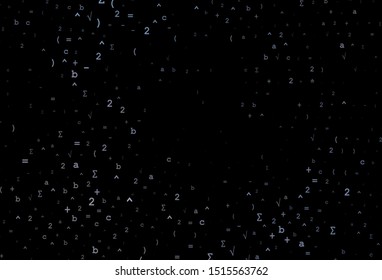 Dark Black vector template with math simbols. Shining colorful illustration with isolated Digit signs. Pattern for ads, poster, banner of books.