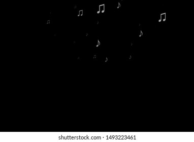 Dark Black vector template with musical symbols. Abstract illustration with colorful symbols of melody. Modern design for wallpapers.