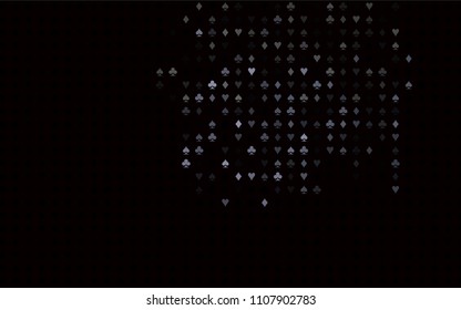 Dark Black vector template with poker symbols. Colored illustration with hearts, spades, clubs, diamonds. Pattern for leaflets of poker games, events.