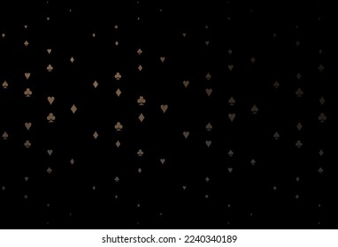 Dark Black vector template with poker symbols. Colorful gradient with signs of hearts, spades, clubs, diamonds. Smart design for your business advert of casinos.
