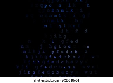 Dark black vector texture with ABC characters. Shining illustration with ABC symbols on abstract template. The pattern can be used for ad, booklets, leaflets of education.