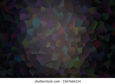 Dark Black vector texture with colorful hexagons. Colorful hexagons on abstract backdrop. Pattern for ads, leaflets.