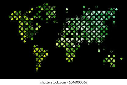 Dark Black vector  texture with disks. Illustration with set of shining colorful abstract circles. Pattern can be used as texture of water, rain drops.