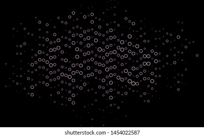 Dark Black vector texture with disks. Illustration with set of shining colorful abstract circles. Pattern for ads, booklets.