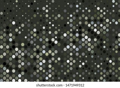 Dark Black vector texture with disks. Glitter abstract illustration with blurred drops of rain. Pattern for ads, leaflets.