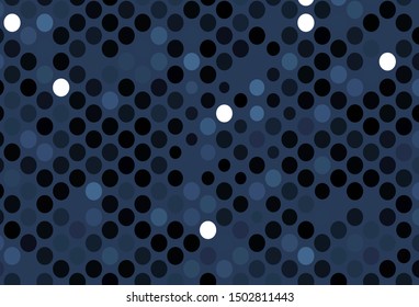 Dark Black vector texture with disks. Glitter abstract illustration with blurred drops of rain. Pattern for ads, leaflets.