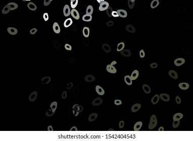 Dark Black vector texture with disks. Glitter abstract illustration with blurred drops of rain. Pattern of water, rain drops.