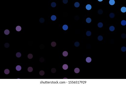 Dark Black vector texture with disks. Blurred decorative design in abstract style with bubbles. Pattern for ads, leaflets.