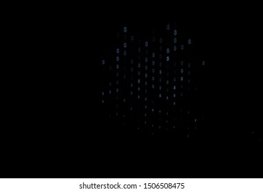 Dark Black vector texture with financial symbols. Blurred design in with symbols of dollar, USD, usa. The pattern can be used for ad, booklets, leaflets of banks.
