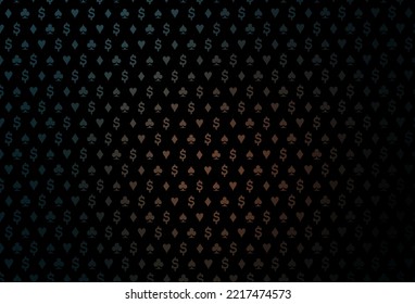 Dunkle schwarze Vektorstruktur mit Spielkarten. Illustration mit Herzen, Pik, Clubs, Diamanten. Kluges Design für Ihre Business-Werbung von Casinos.