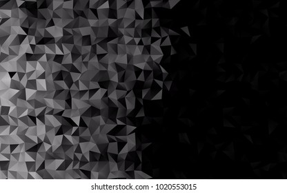 Dark Black vector triangle mosaic template. Modern geometrical abstract illustration with gradient. The best triangular design for your business.
