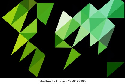 Dark Black vector triangle mosaic template. Geometric illustration in Origami style with gradient. Template for your brand book.