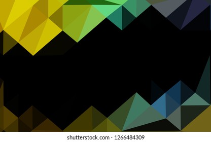 Dark Black vector triangle mosaic cover. Shining illustration, which consist of triangles. Completely new design for your business.