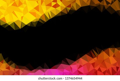 Dark Black vector triangle mosaic cover. Modern geometrical abstract illustration with gradient. New texture for your design.