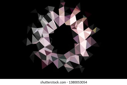 Dark Black vector triangle mosaic texture. Triangular geometric sample with gradient.  Triangular pattern for your business design.