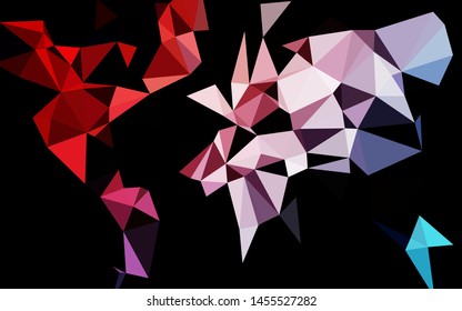 Dark Black vector triangle mosaic texture. Creative illustration in halftone style with gradient. Completely new template for your business design.