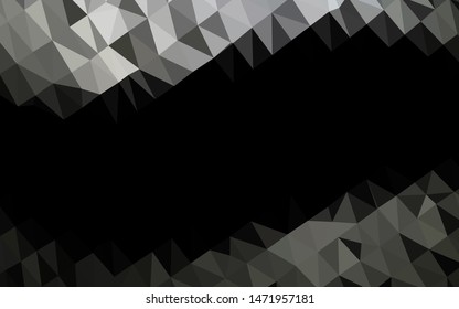 Dark Black vector triangle mosaic cover. A vague abstract illustration with gradient. Elegant pattern for a brand book.