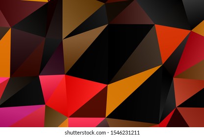 Dark Black vector triangle mosaic template. Shining illustration, which consist of triangles. Triangular pattern for your business design.