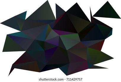Dark Black vector triangle mosaic background. A sample with polygonal shapes. The textured pattern can be used for background.