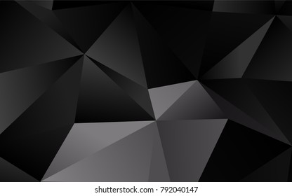 Dark Black vector triangle mosaic pattern. Glitter abstract illustration with an elegant design. The template can be used as a background for cell phones.