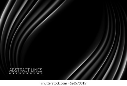 Dark Black waves blister Effect Realistic Design Elements. Vector Illustration. Abstract Black Modern Background.