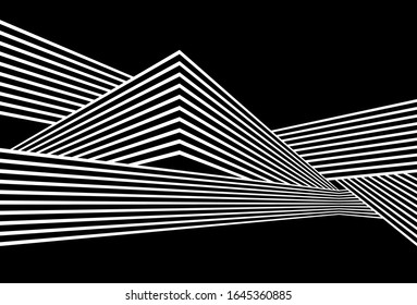 
Dark black and white abstract vector pattern of broken lines. For covers, business cards, banners, prints on clothes, wall decor, posters, sites, posts on social networks, videos.  vector background