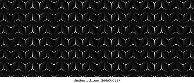 Dark black and white horizontal hexagonal technology abstract vector background. red bright energy flashes under hexagon in futuristic modern technology wide banner. Dark gray honeycomb texture grid.