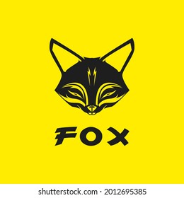 Dark black wolf head logo. Old wolf head logo symbol